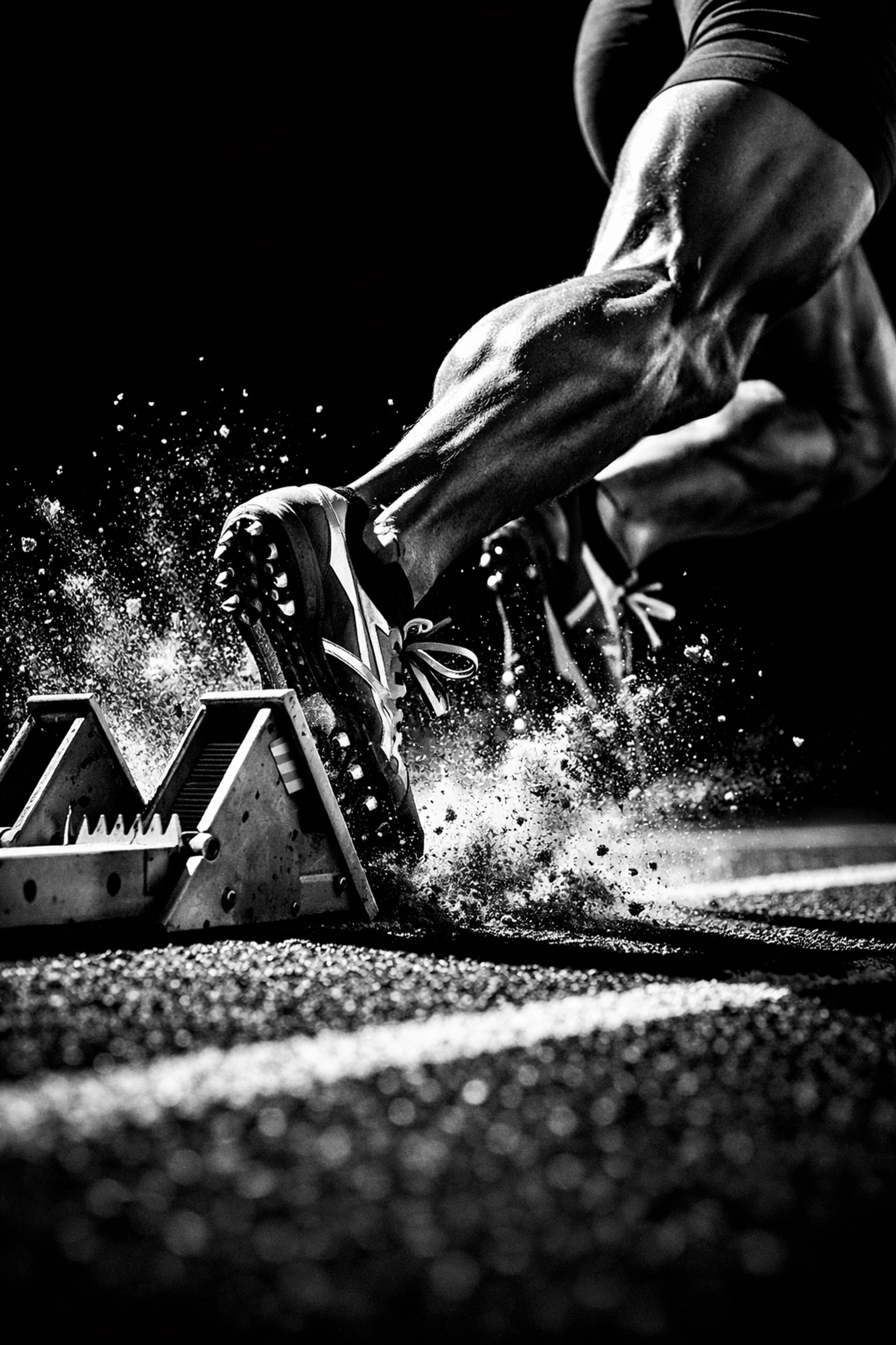 Sprinter at the starting blocks representing the fast results of a PPC digital marketing campaign.