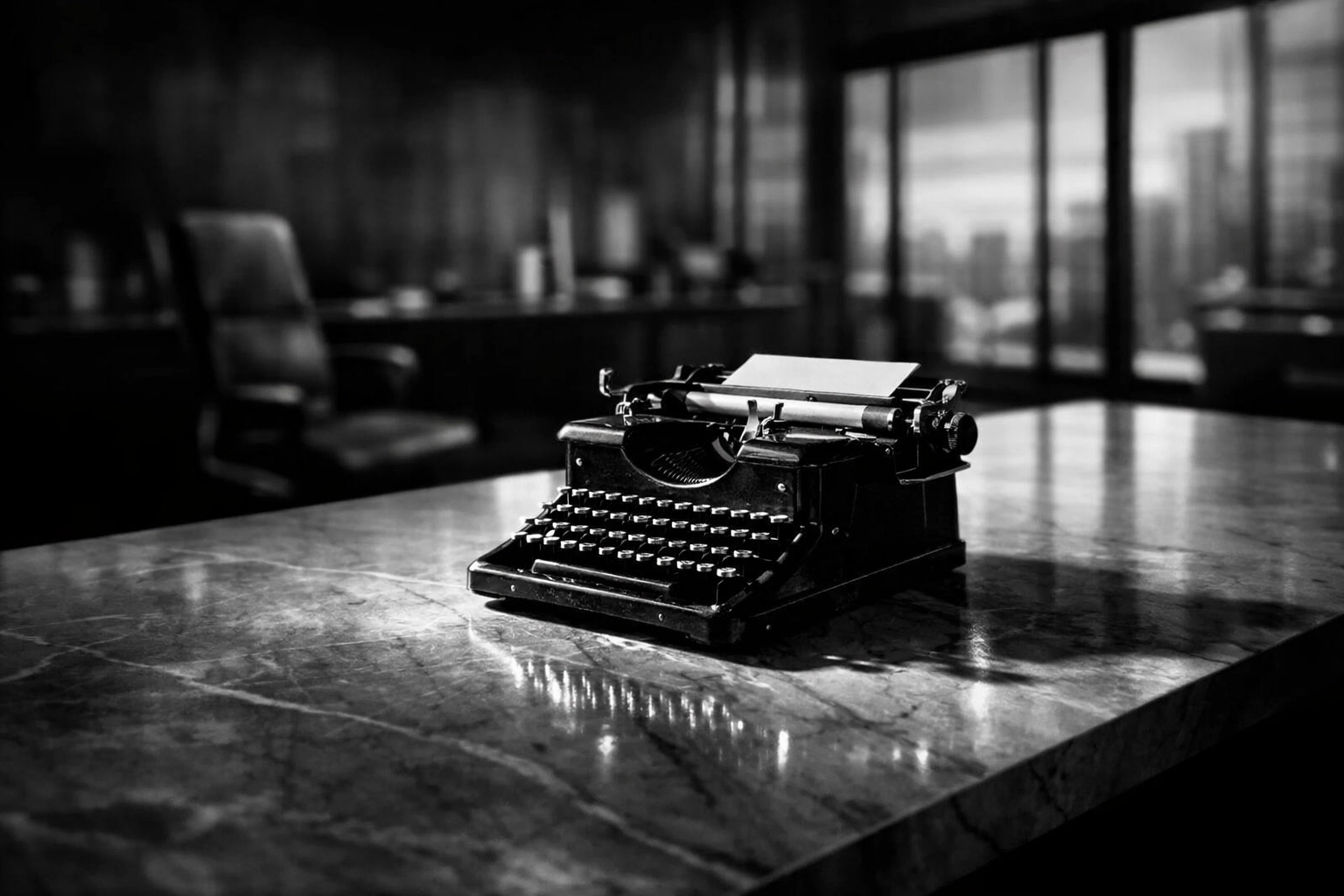 A vintage typewriter on a minimalist desk symbolizing a simple, frictionless sales process for professionals.