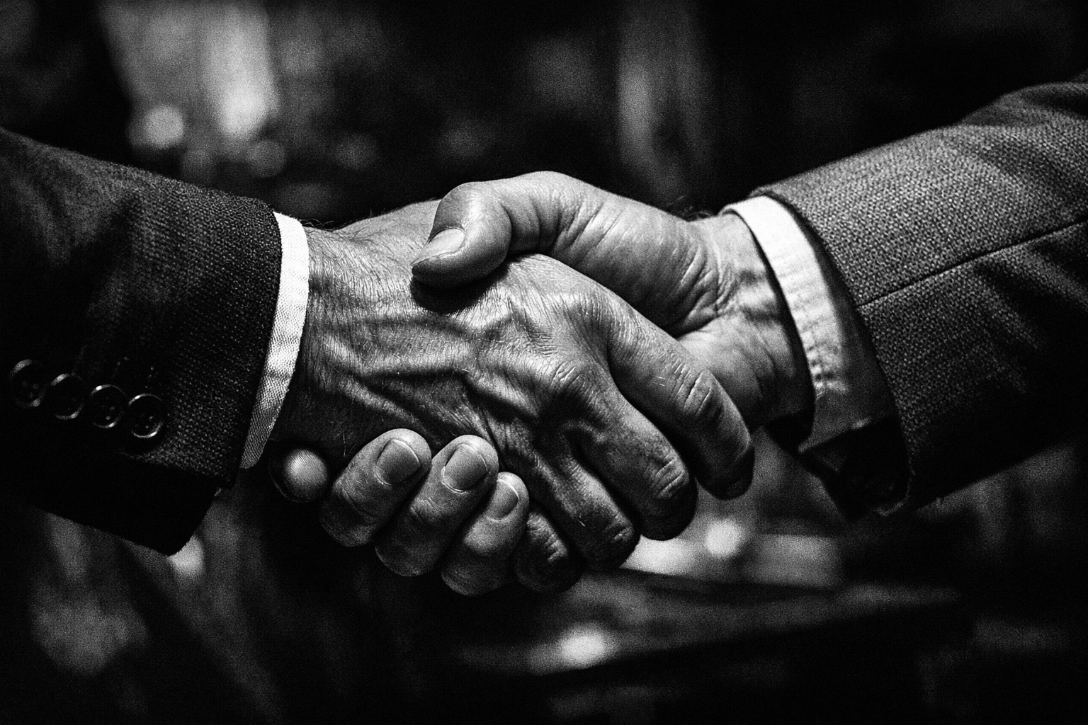 Close-up of a handshake between professionals, illustrating human-centric trust in digital marketing.