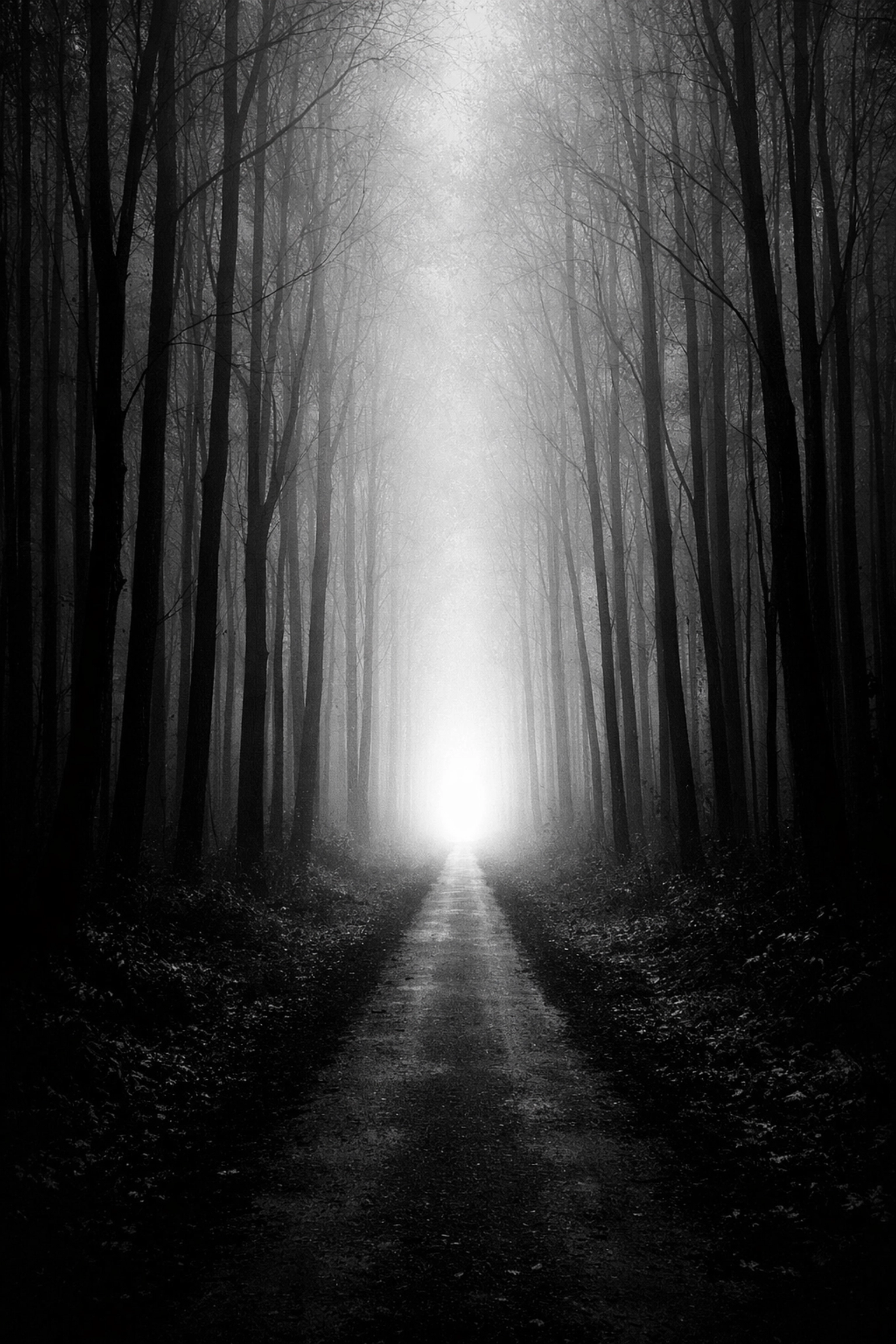 A clear path through a misty forest leading to light, representing a frictionless customer journey.