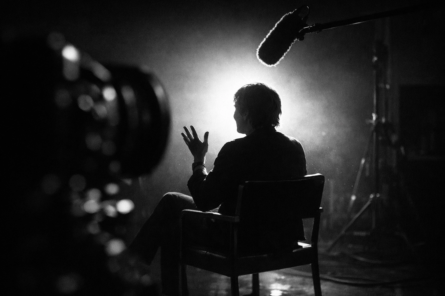 Behind the scenes of a video interview showing the person behind the title for authentic storytelling.