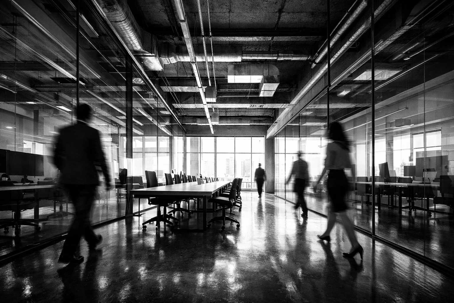 Modern open-concept office space representing transparent growth and a scalable business community.