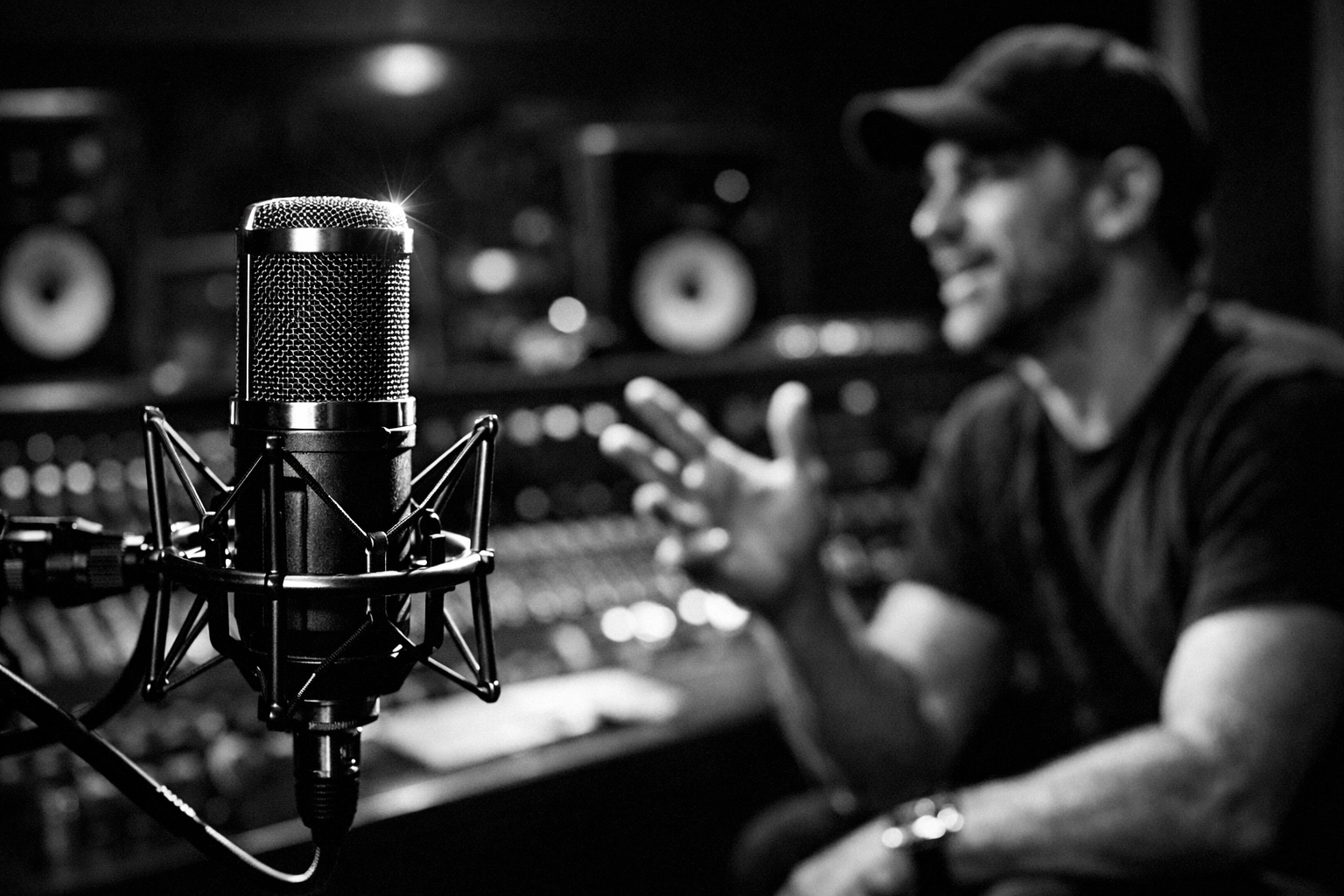 Professional studio microphone illustrating high-quality brand storytelling and digital media production.