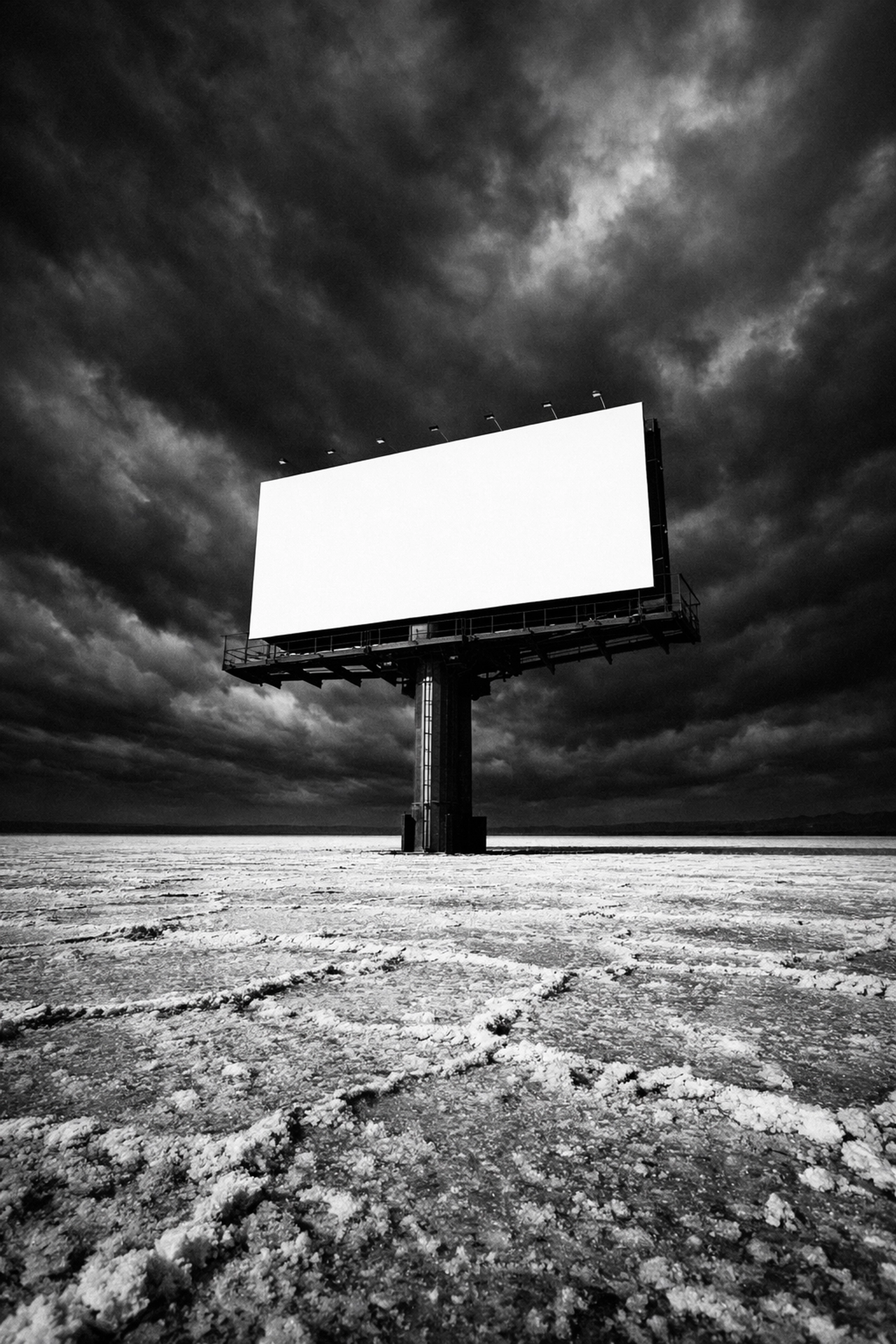 A lonely billboard in a desolate landscape representing a law firm website without a brand strategy.