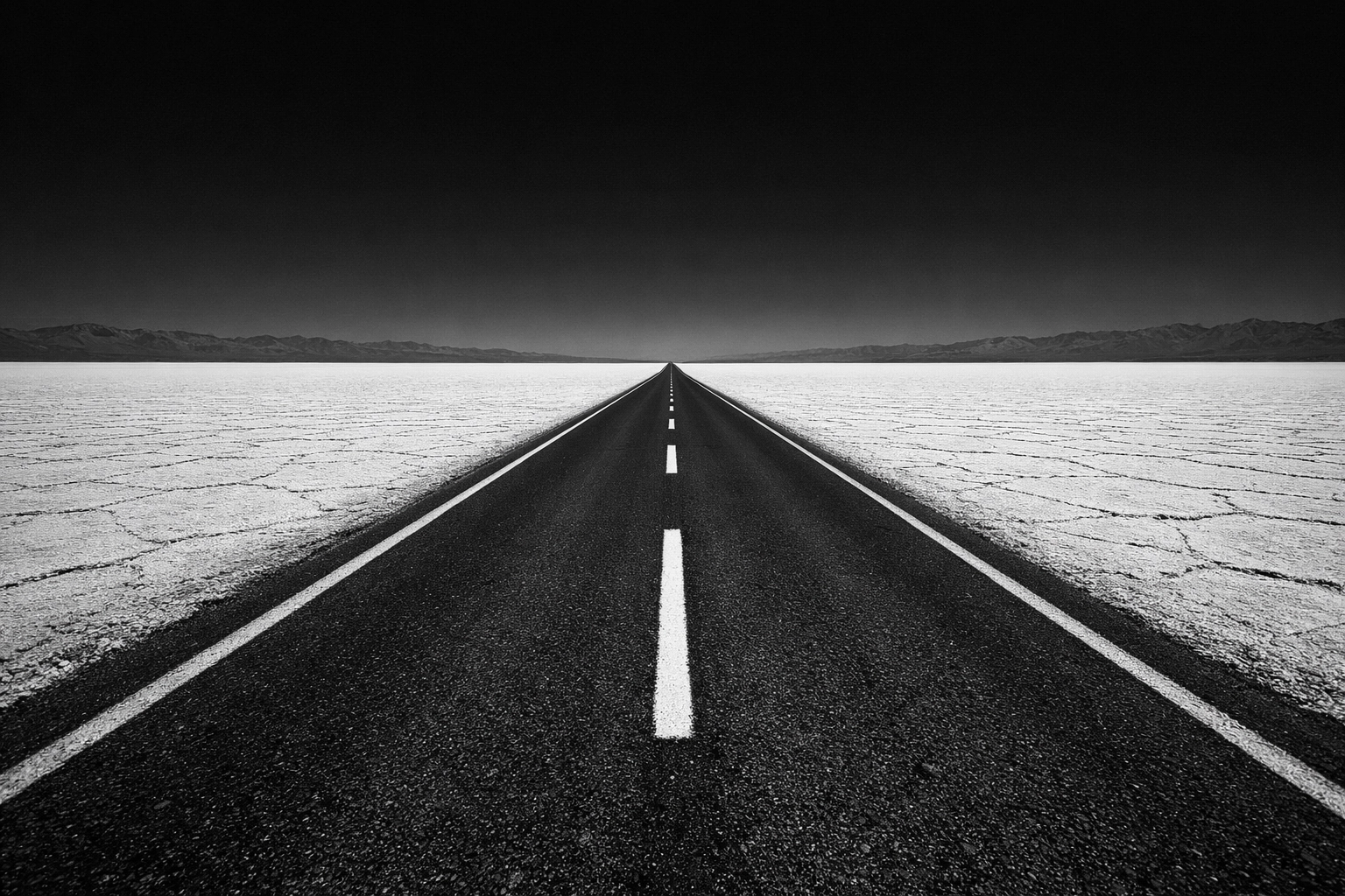 A straight road stretching to the horizon symbolizing a frictionless automated customer journey.
