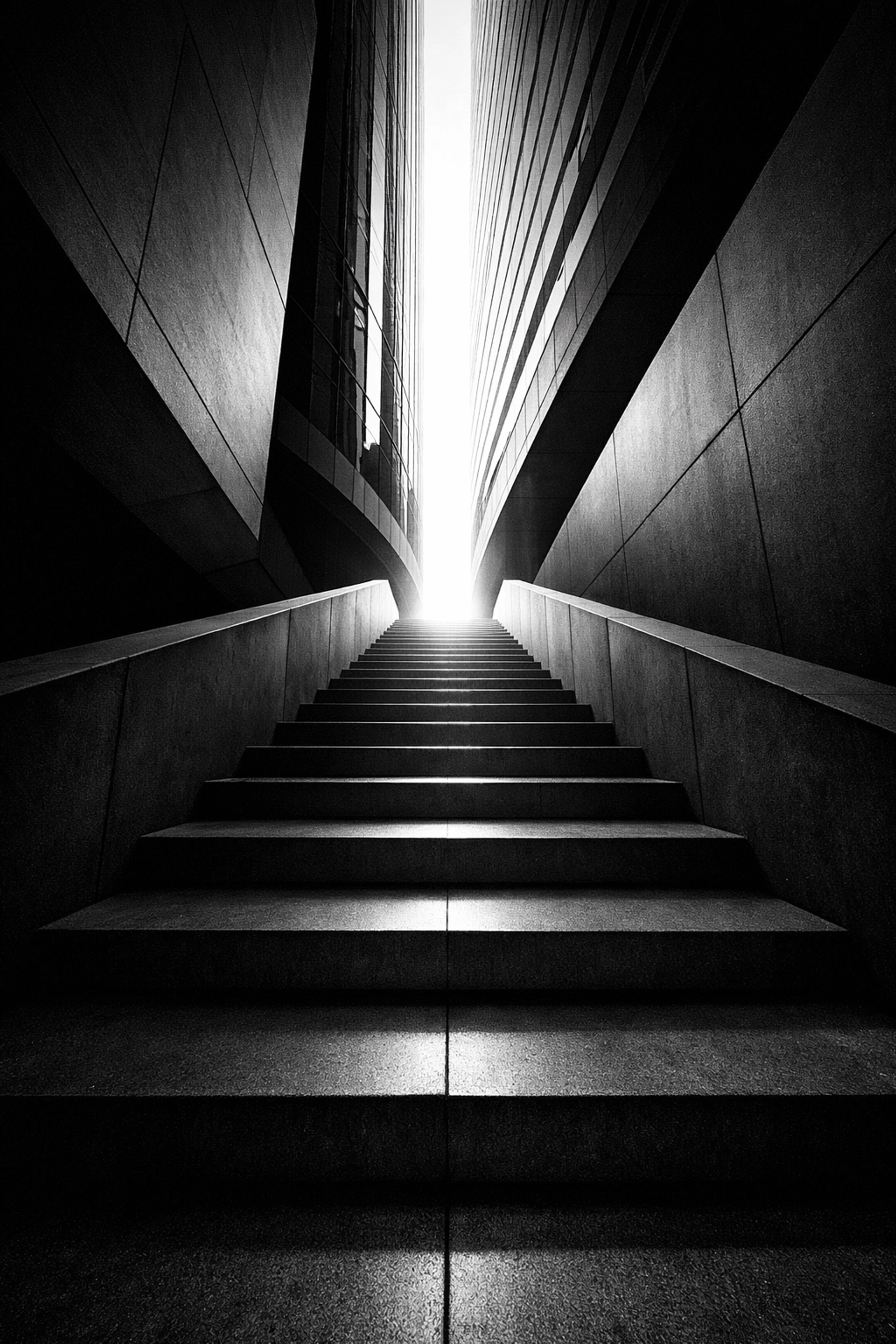 Minimalist architectural stairs symbolizing a clear and frictionless digital customer journey and growth path.
