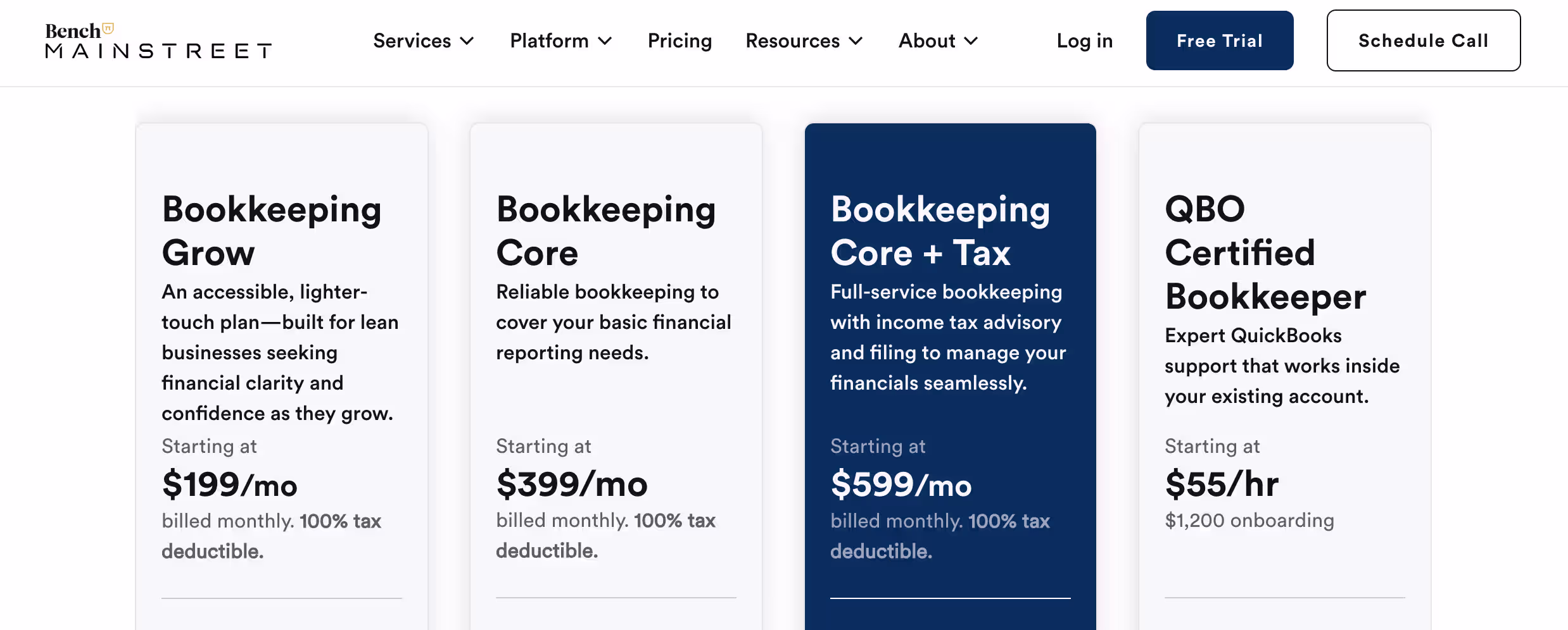 website doesnt show prices bench pricing page