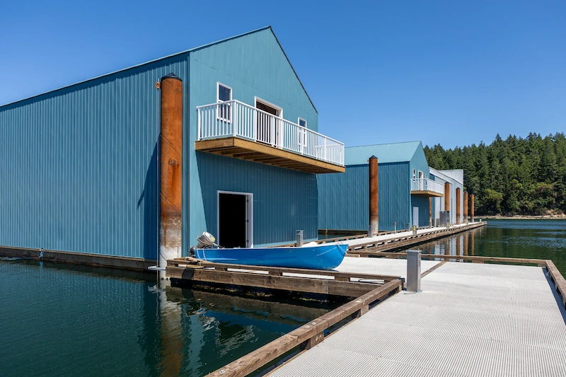Salish Quay sheds exterior