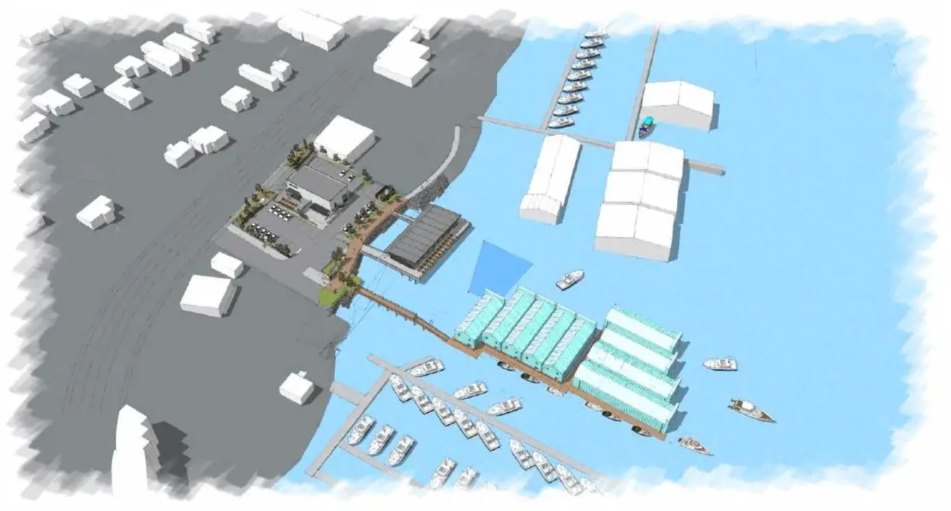 Salish Quay sheds exterior