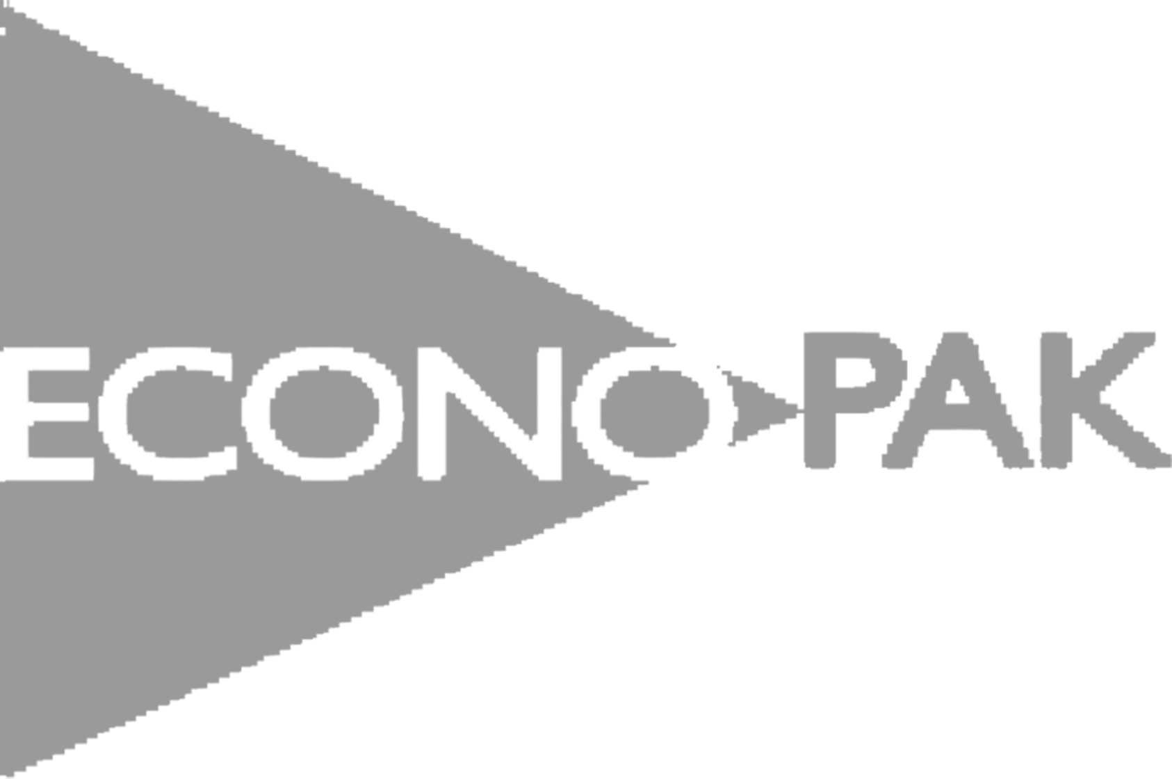 Econo Pak logo with a right-facing gray triangular arrowhead pointing to the word 'PAK'.