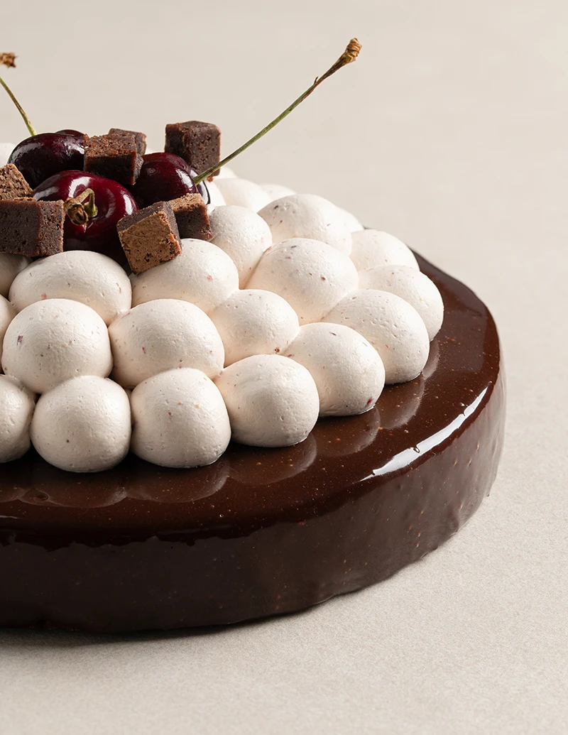 Black Forest cake detail close up