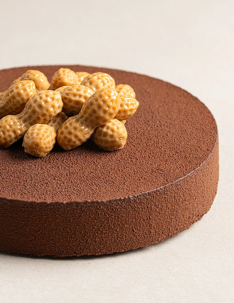 Peanut Velvet cake detail close up