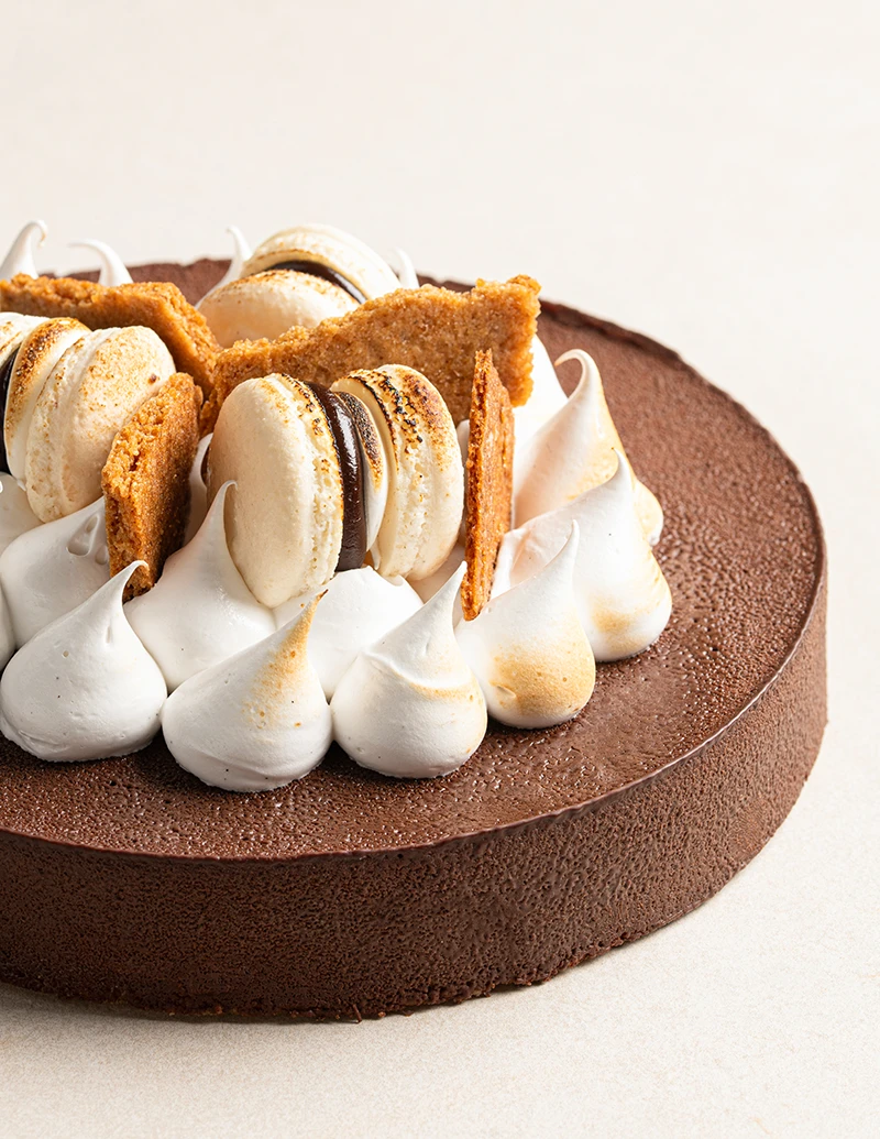 S'mores cake detail close up