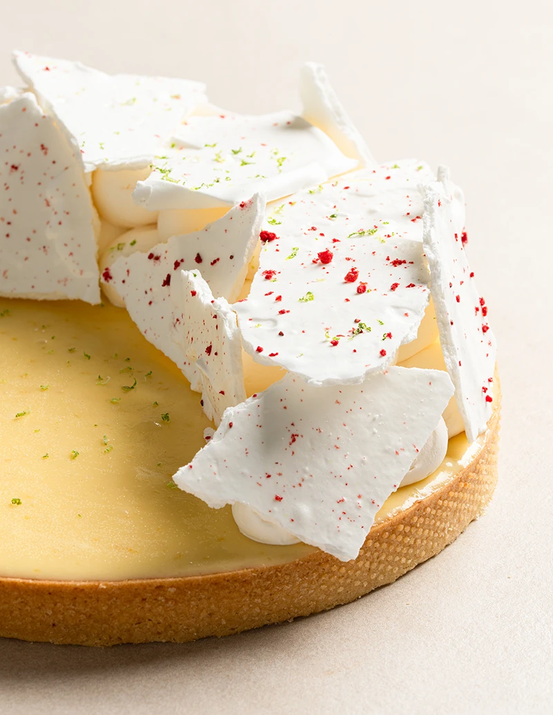 Lemon Strawberry Tart cake detail close up