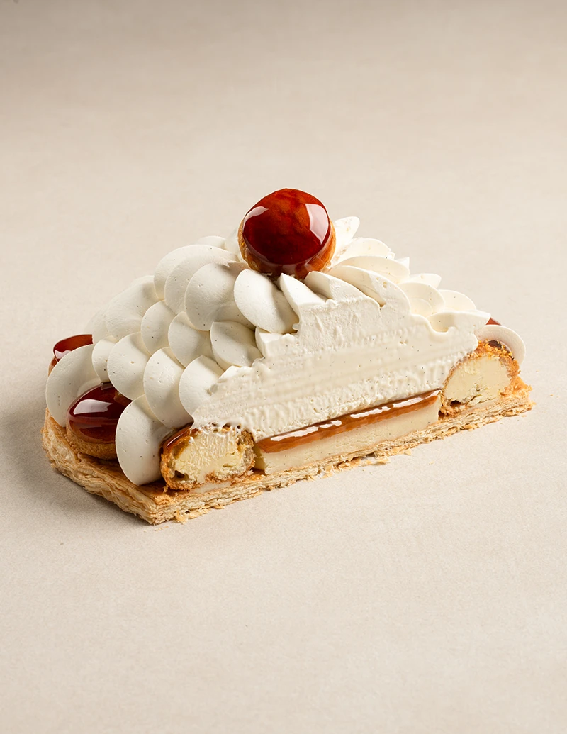 Pure Vanilla St. Honoré cake slice showing layers