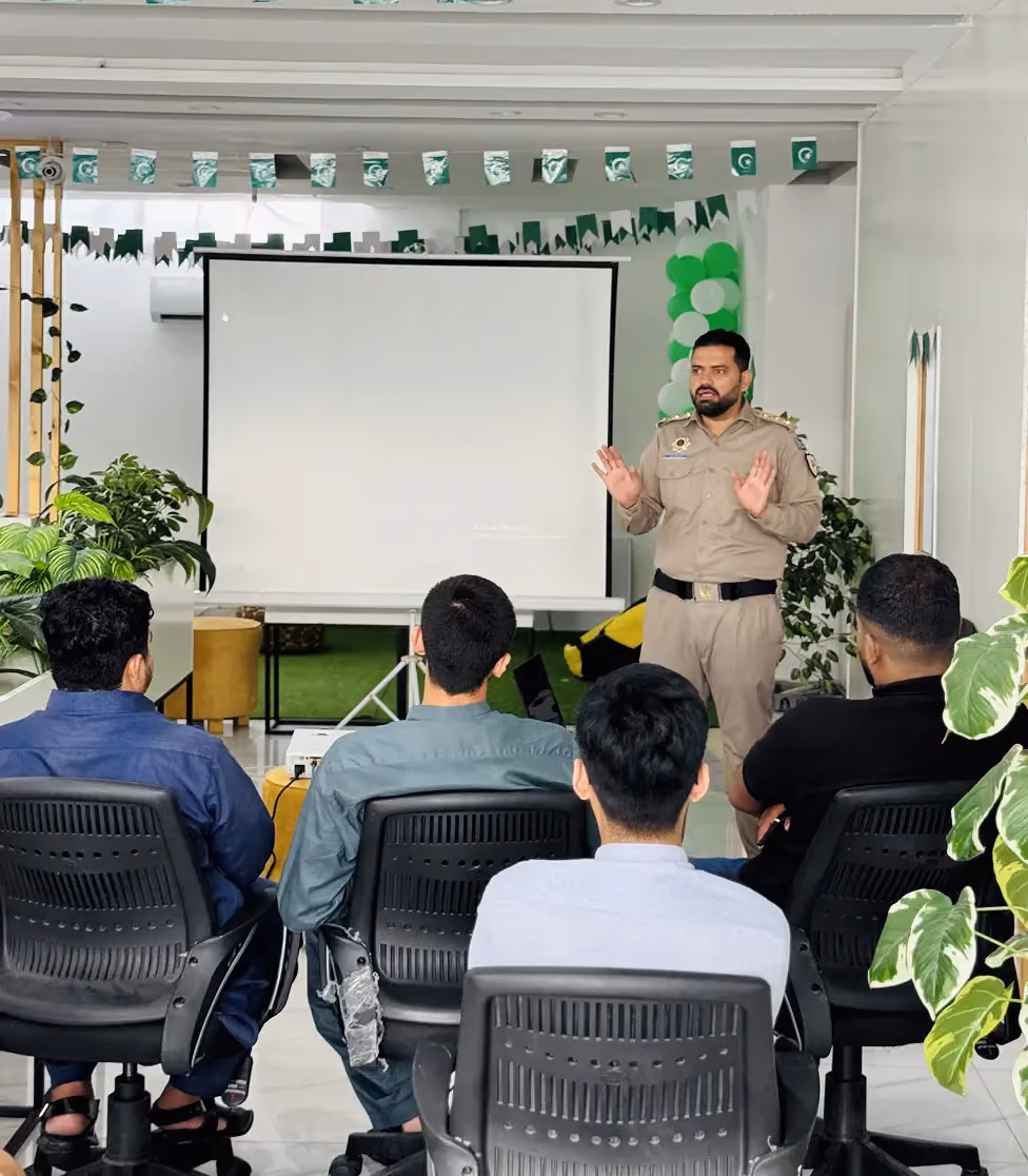 Developios team presentation in the office