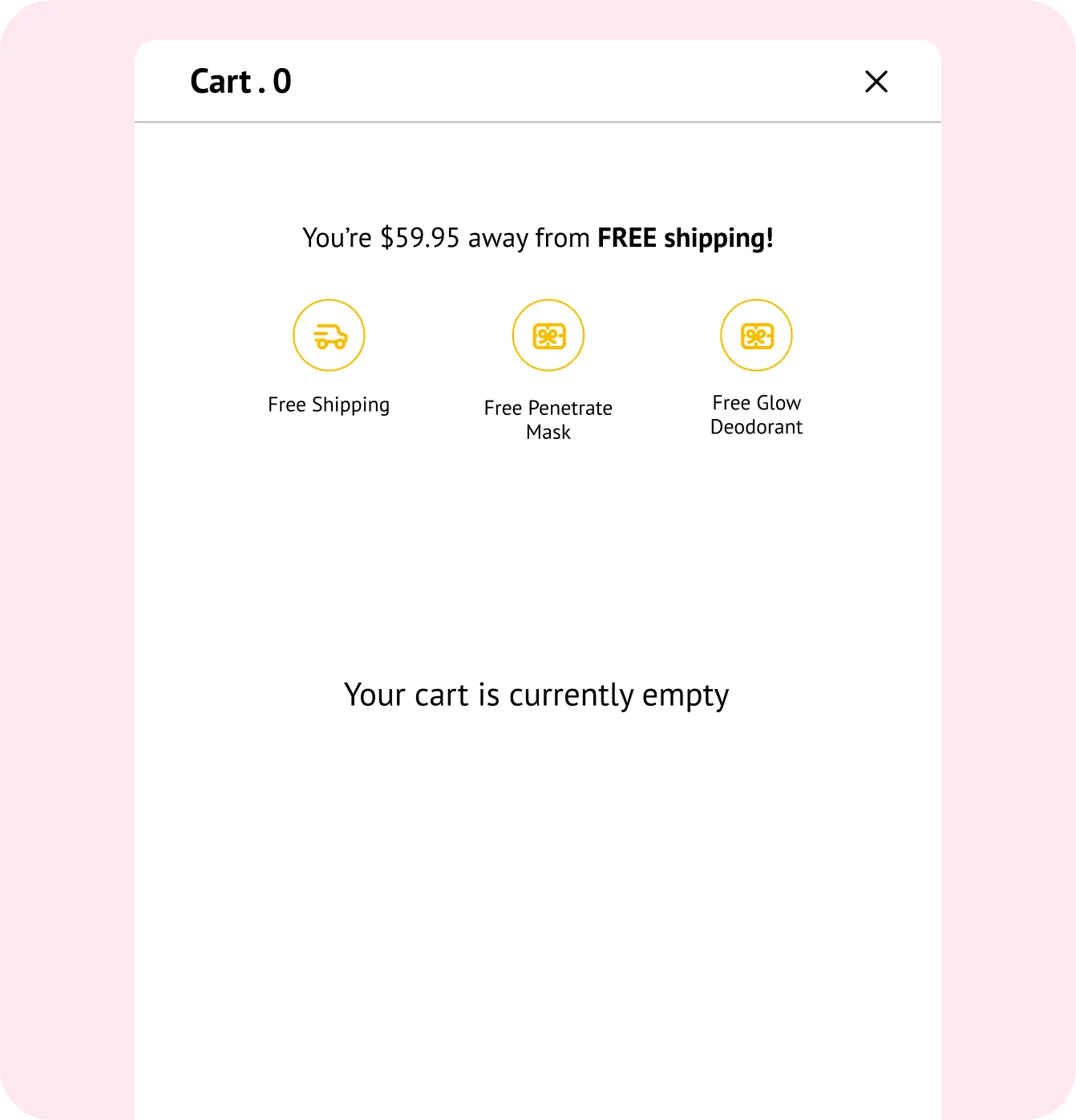 Sugar Baby cart with free-shipping incentive messaging