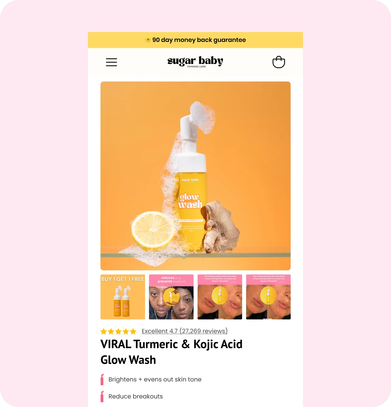 Sugar Baby Turmeric & Kojic Acid Glow Wash product shot