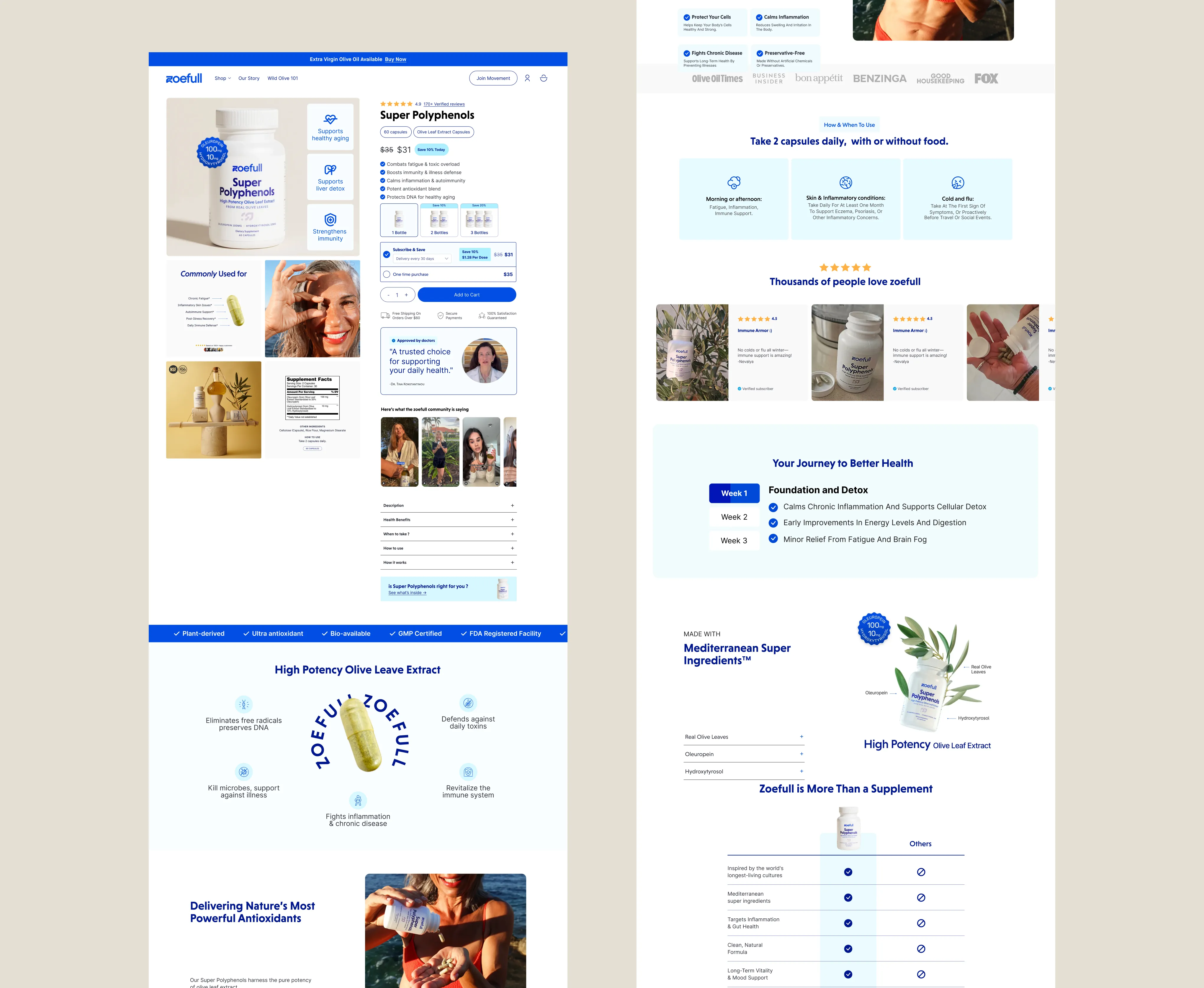 Open laptop on blue tiled table displaying Sugar Baby skincare website with product images and customer testimonials.