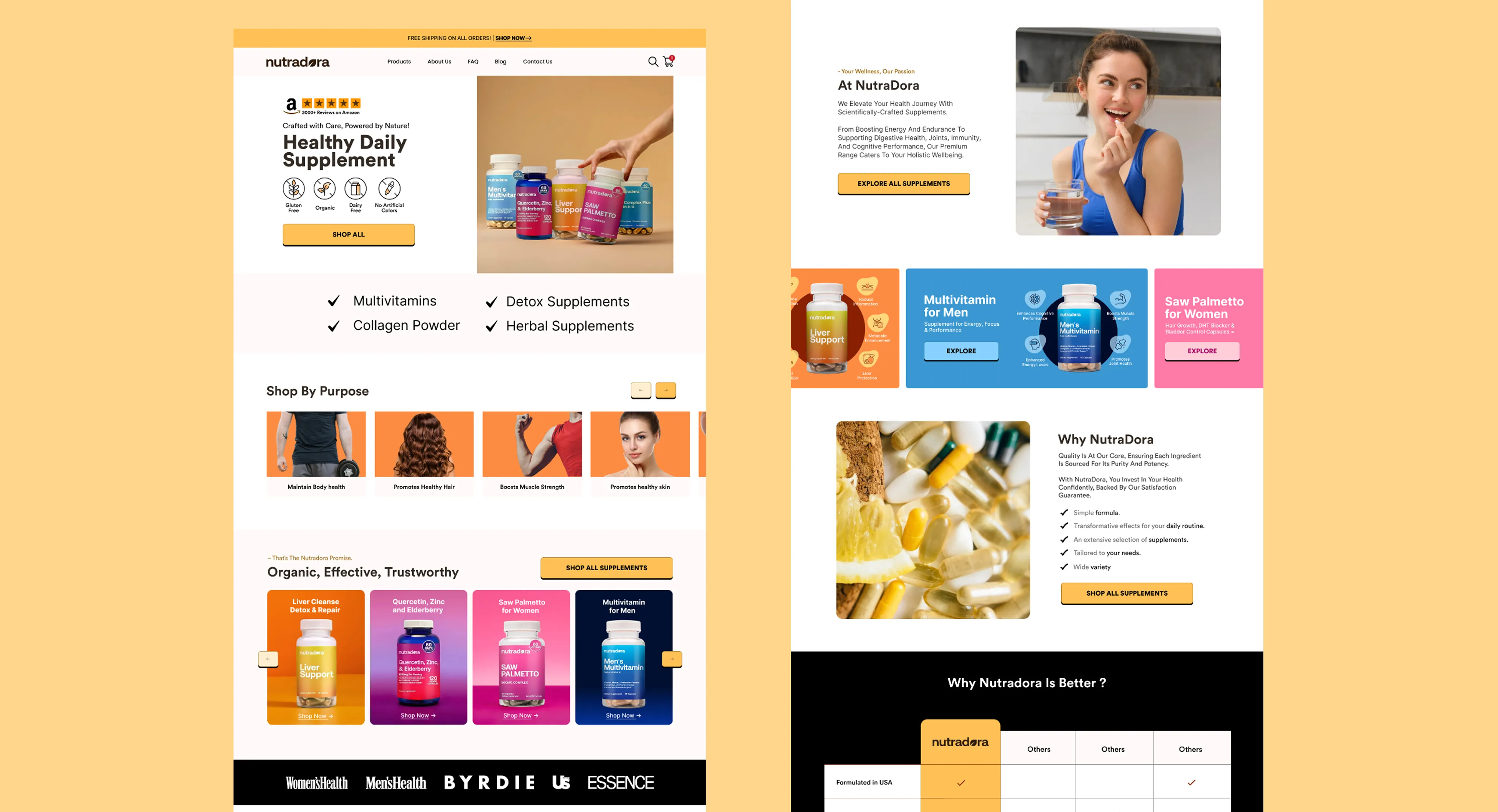 Open laptop on blue tiled table displaying Sugar Baby skincare website with product images and customer testimonials.
