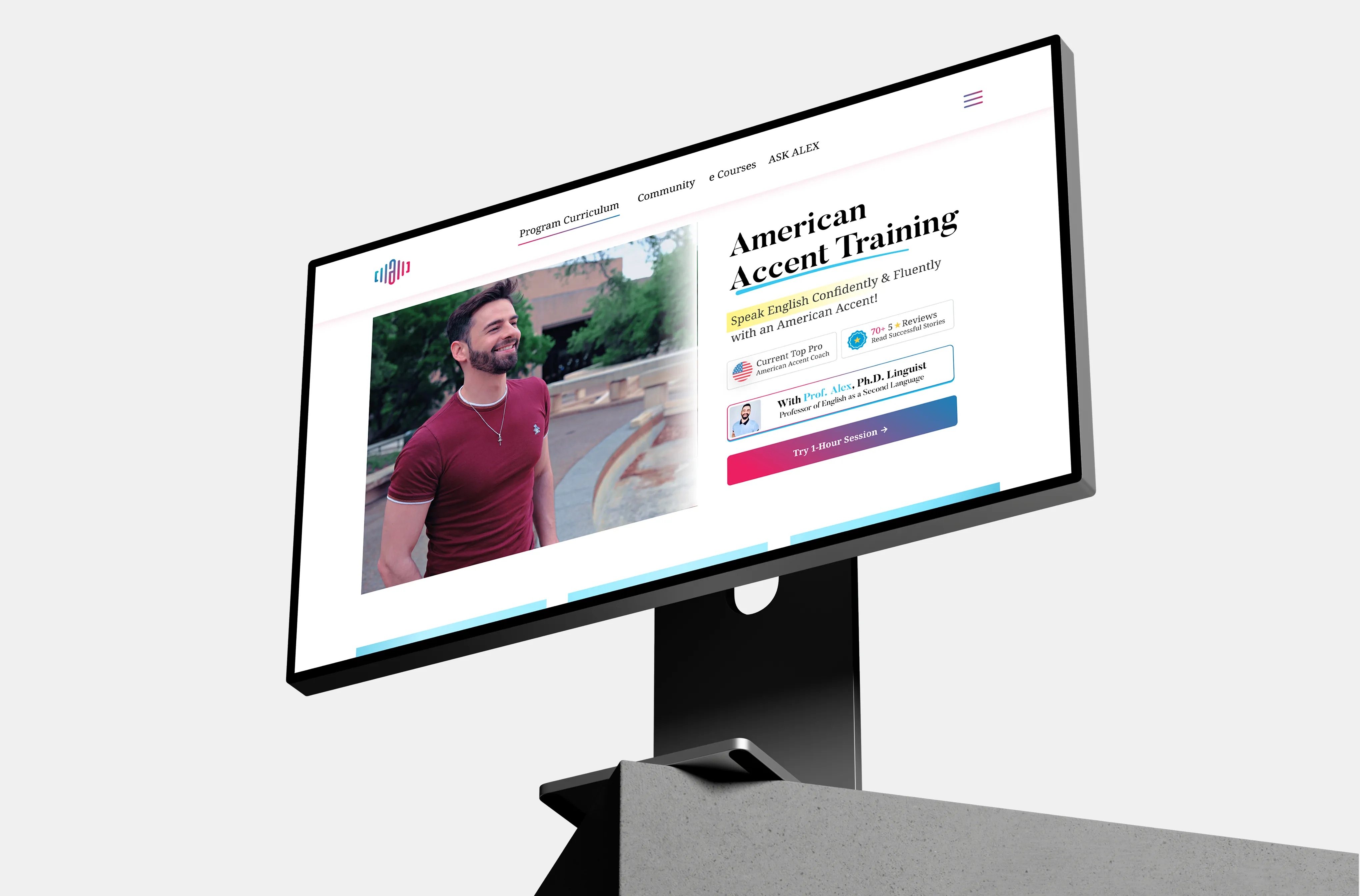 Open laptop on blue tiled table displaying Sugar Baby skincare website with product images and customer testimonials.