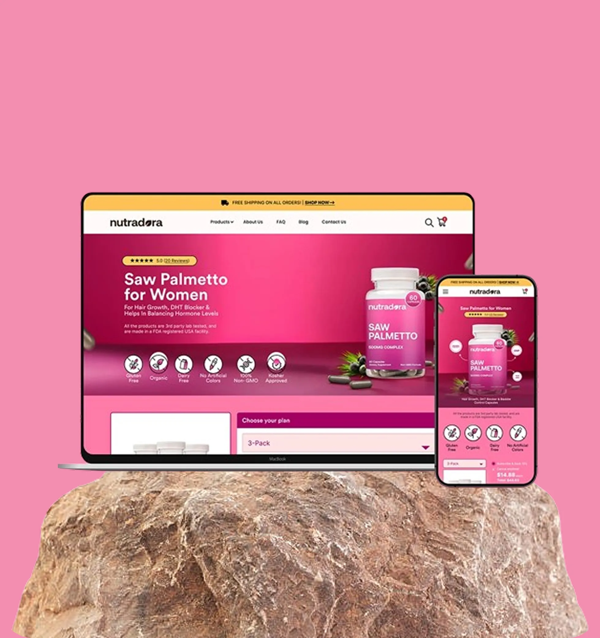 Sugar Baby Skincare website redesign shown on a laptop