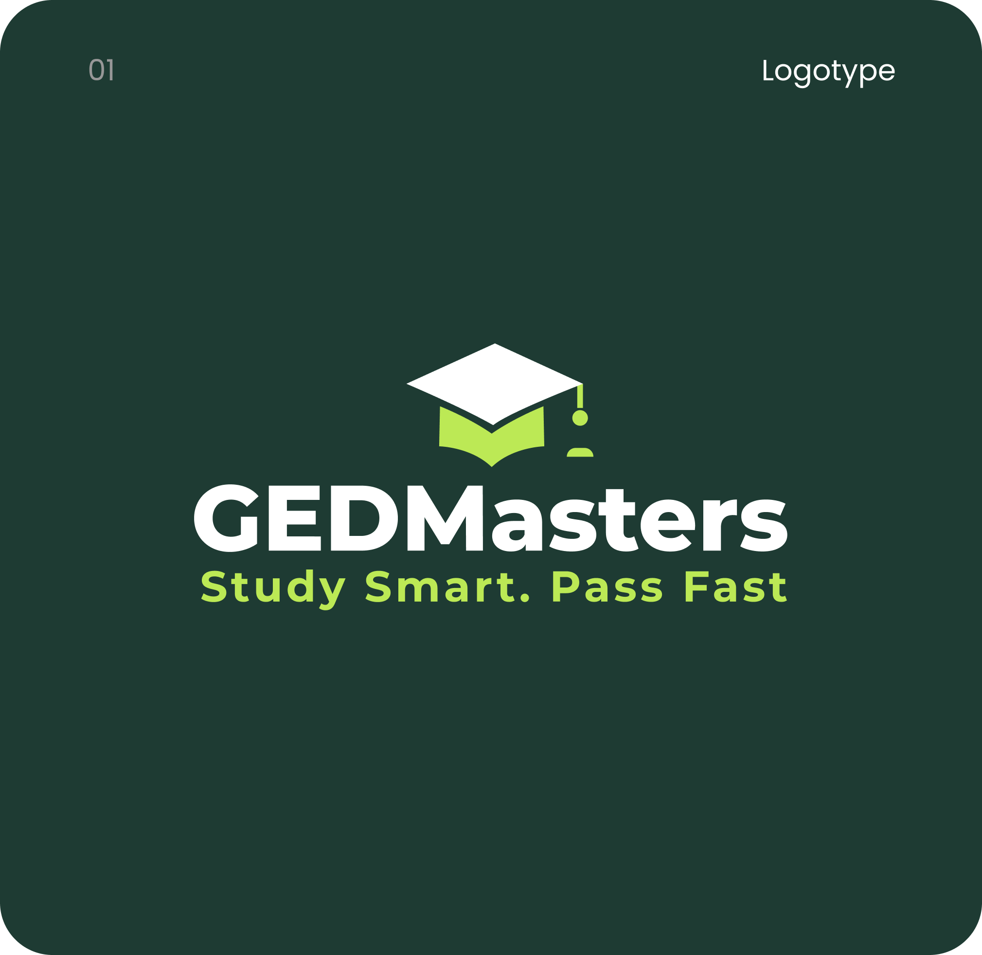 Logo for GEDMasters with a graduation cap icon and the slogan Study Smart. Pass Fast.