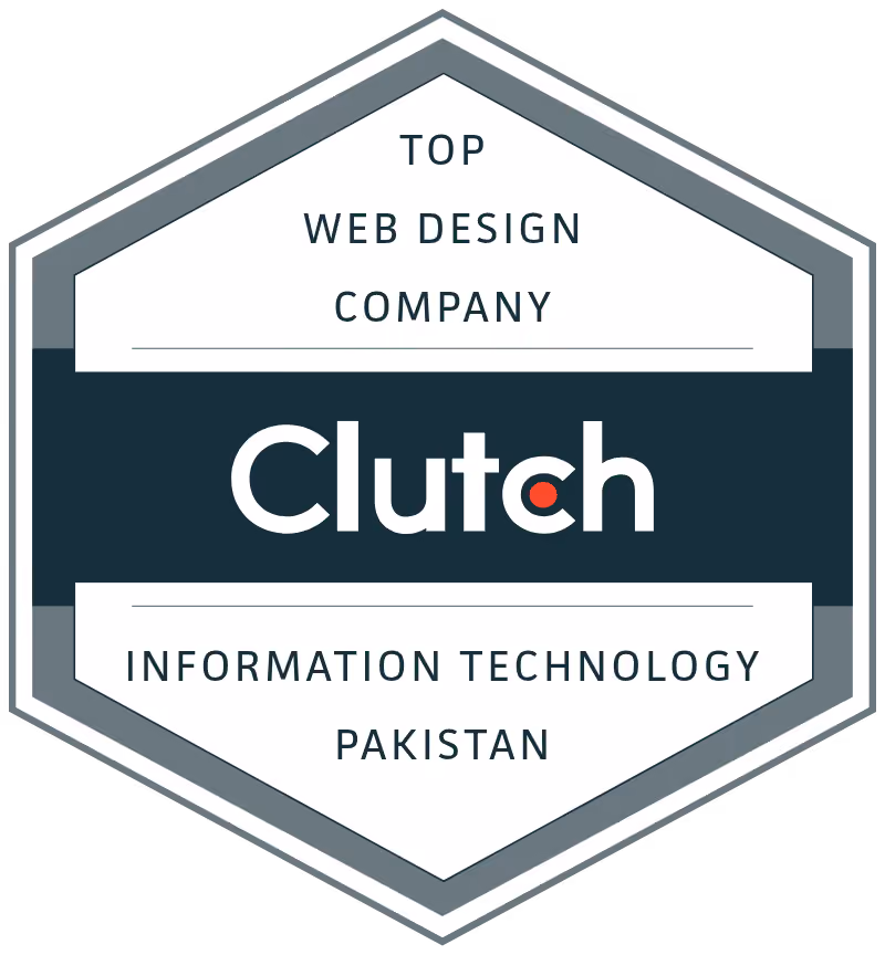 Clutch Top Web Design Company award for Pakistan, given to Developios in 2026