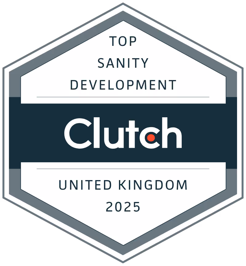 Clutch Top Development Company award for Sanity headless CMS work in the UK, given to Developios in 2025