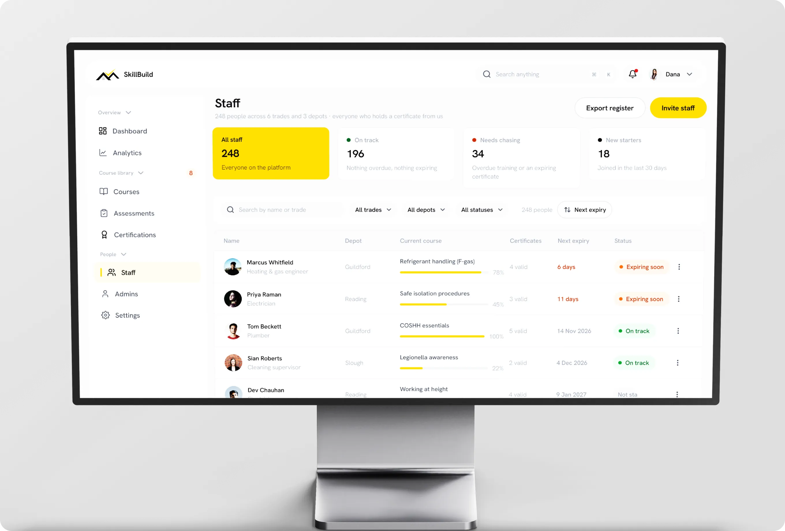 Style guide showing text styles with font sizes and color styles with main brand colors and typography details.