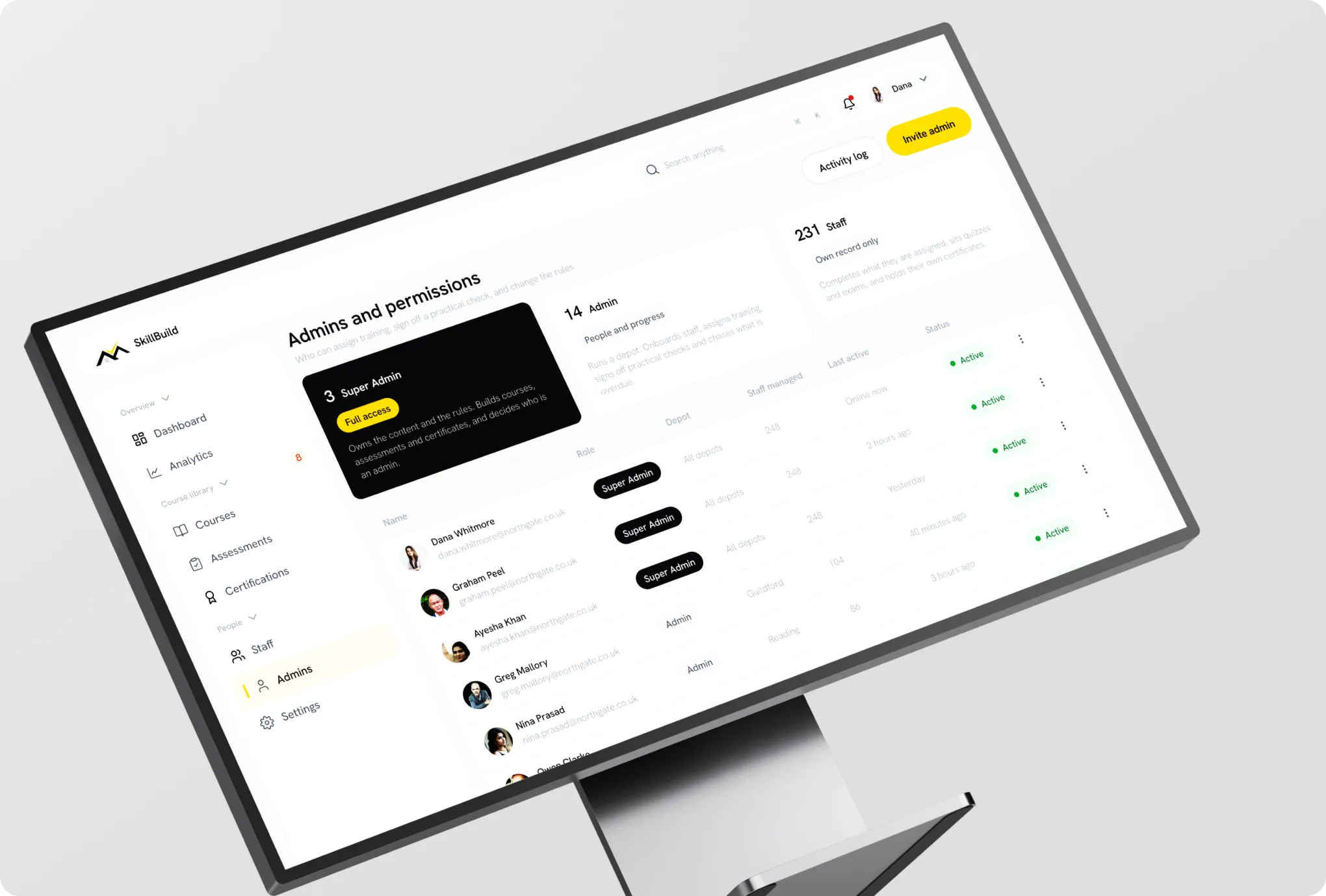 Style guide showing text styles with font sizes and color styles with main brand colors and typography details.