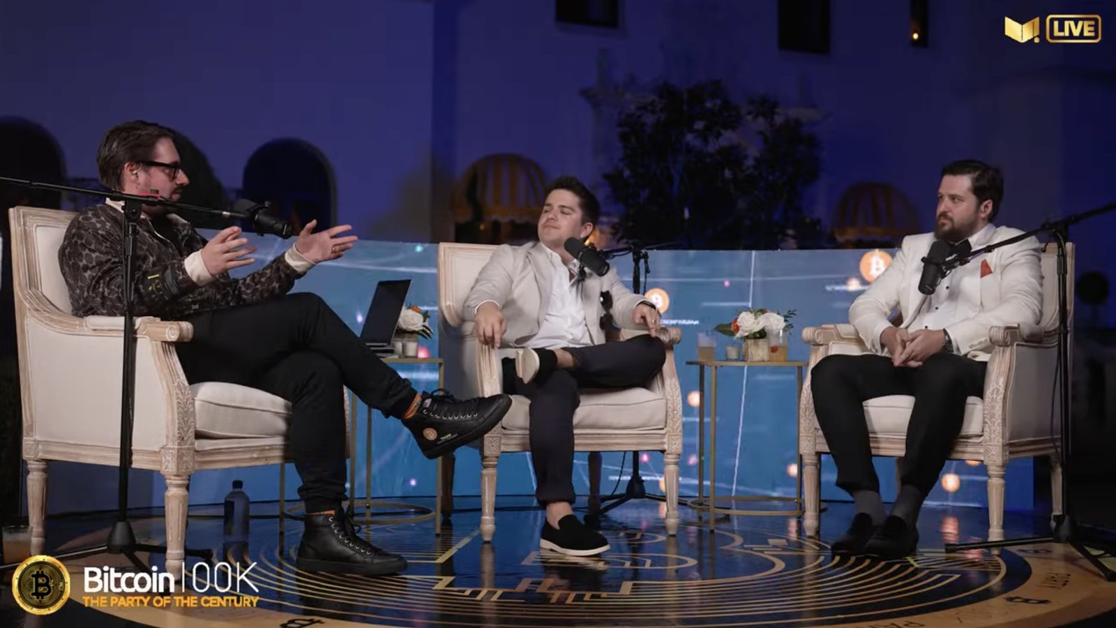 Live stream set at the Bitcoin 100K party