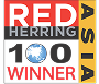Red Herring Asia 100 Winner badge featuring a trophy and Asian continent graphic.