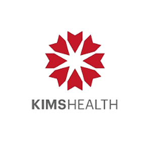 KIMS Health logo with a red star-shaped geometric design above the text.