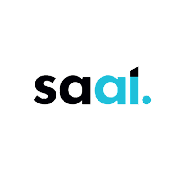 Logo displaying the word 'saal.' with 'sa' in black and 'al.' in blue.