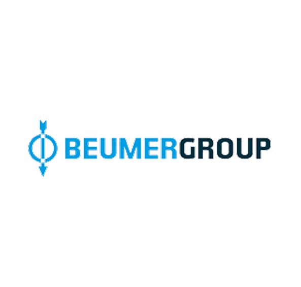 BEUMER Group logo with blue and black text and a blue arrow in a circle symbol.