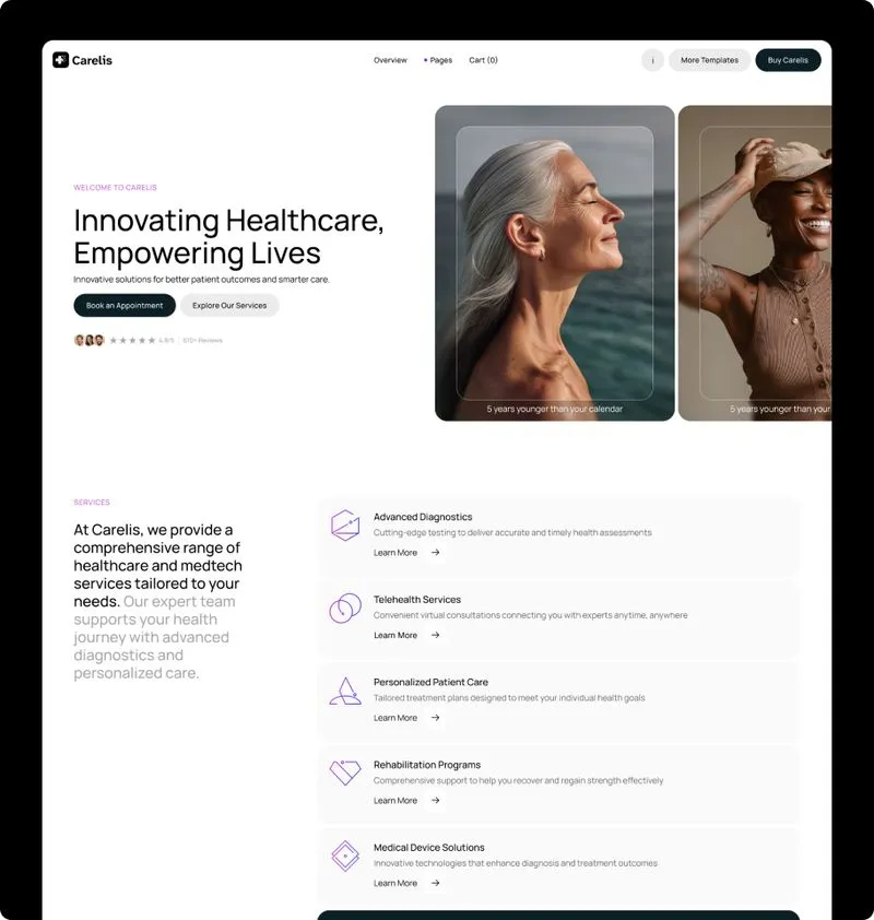 Healthcare and medtech Webflow Template