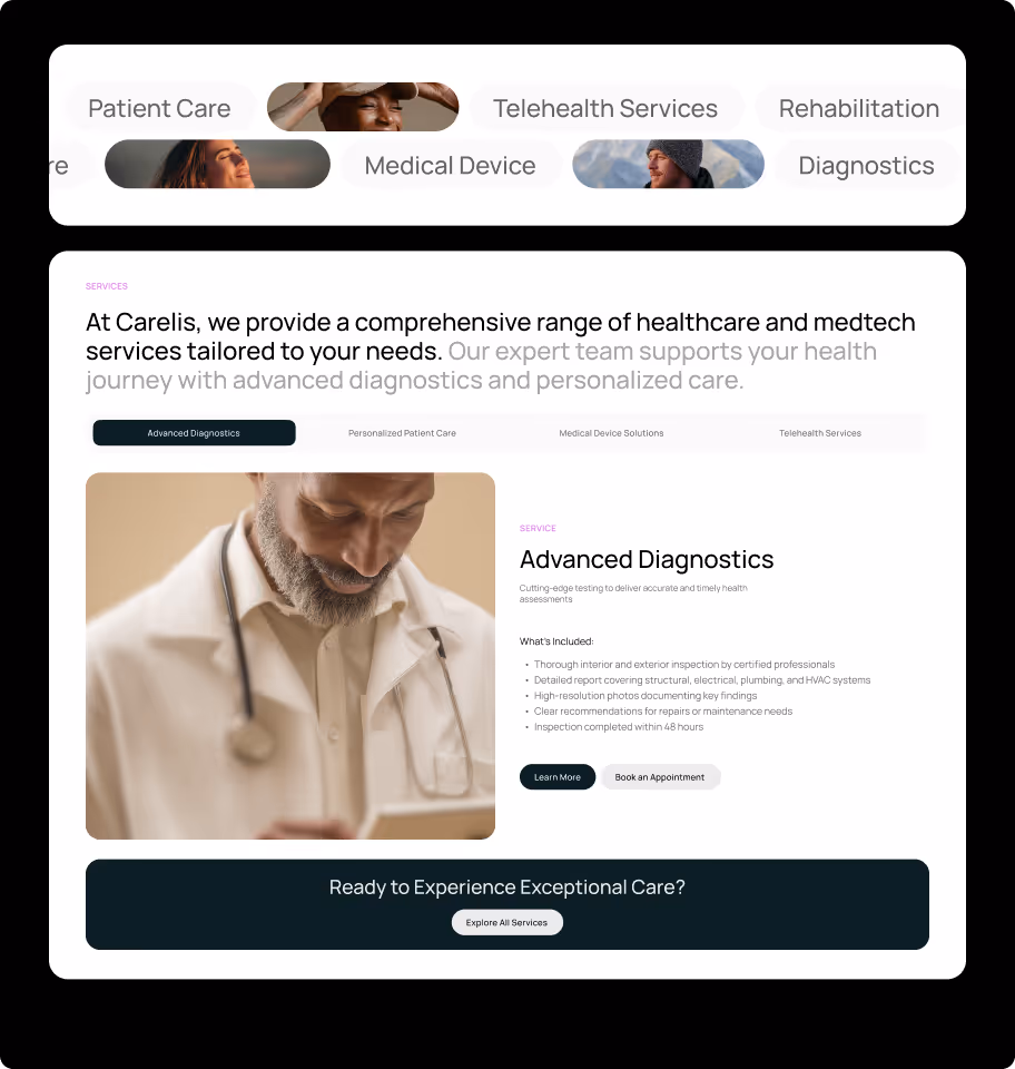 Healthcare and medtech Webflow Template