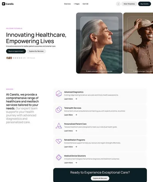 Healthcare and medtech Webflow Template