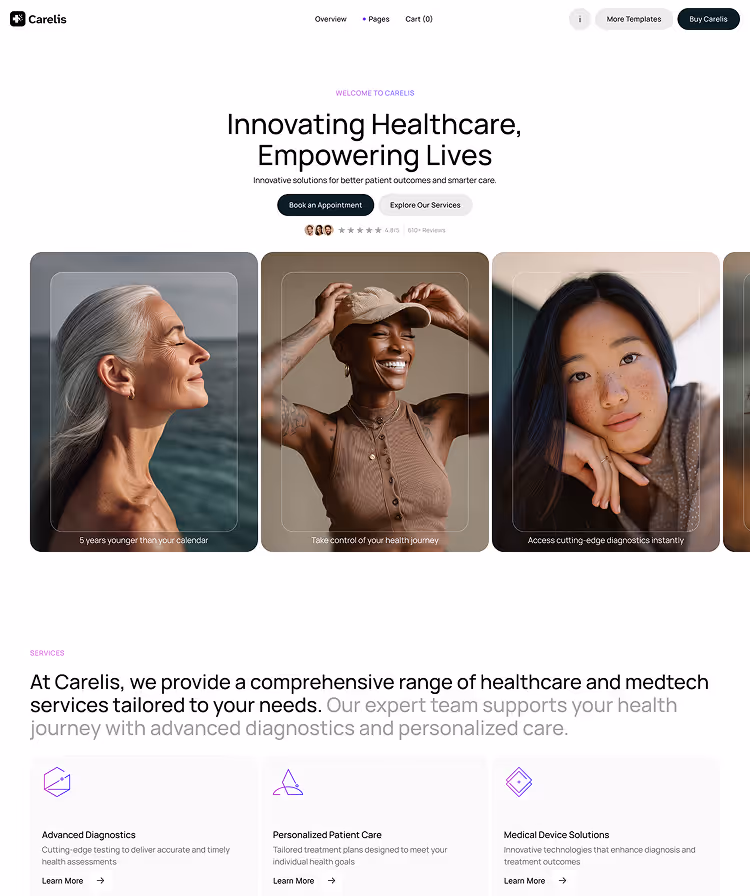 Healthcare and medtech Webflow Template
