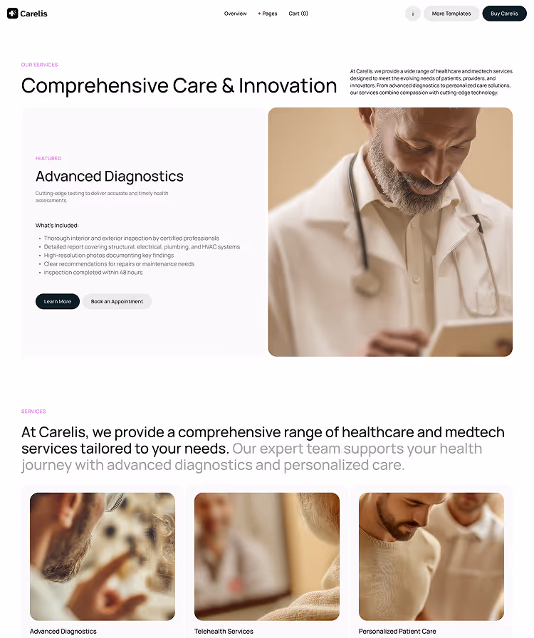 Healthcare and medtech Webflow Template