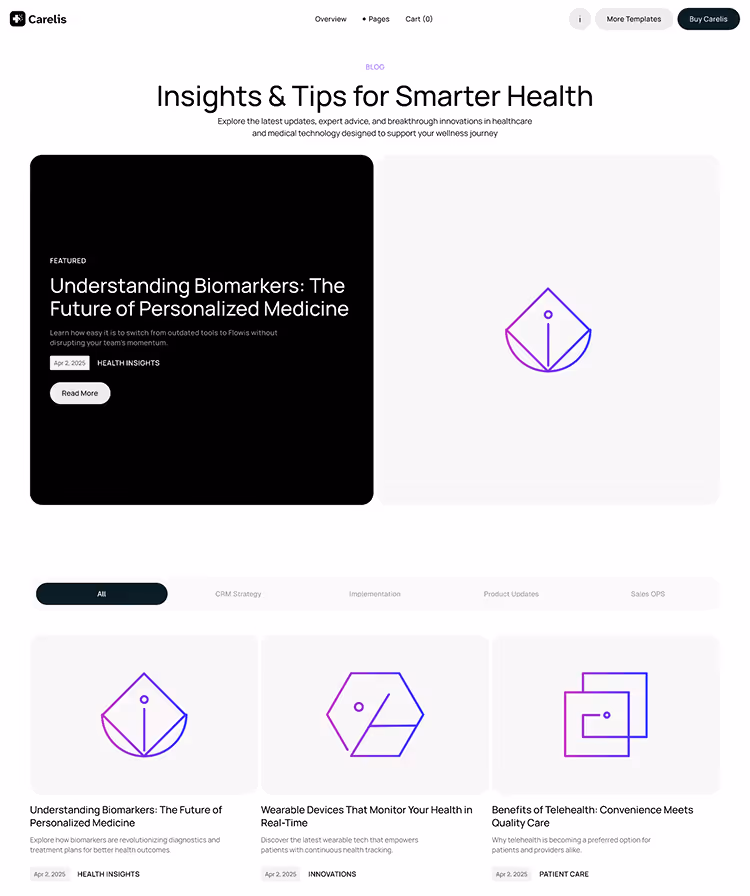 Healthcare and medtech Webflow Template