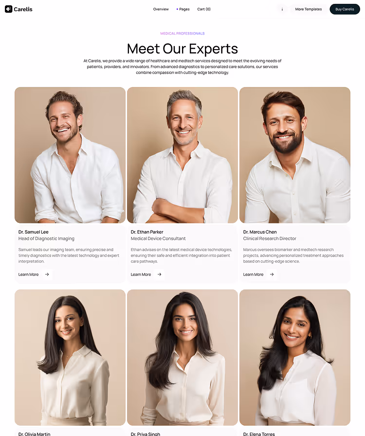 Healthcare and medtech Webflow Template