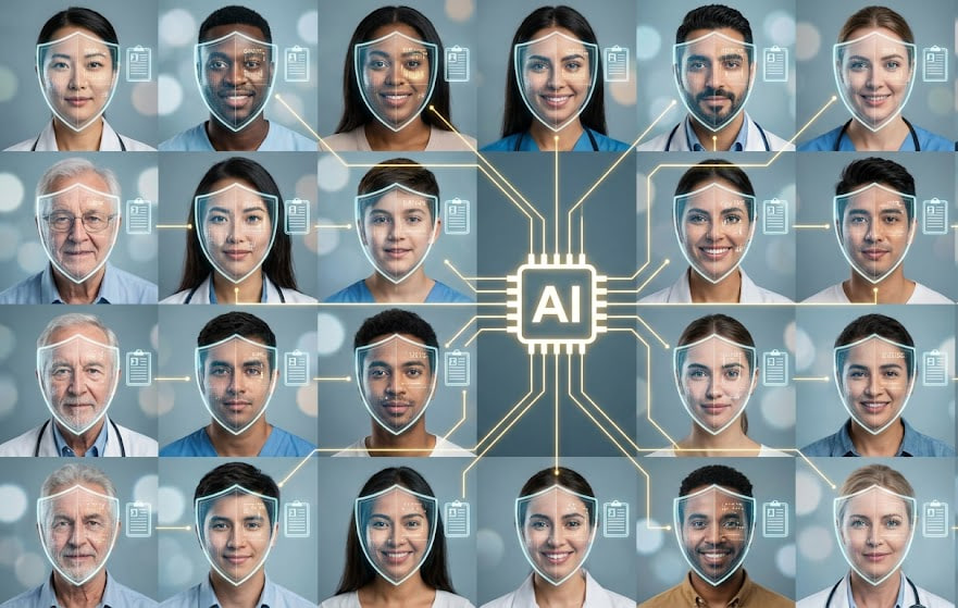 Doctor analyzing a lung X-ray on a computer screen using AI to detect anomalies.