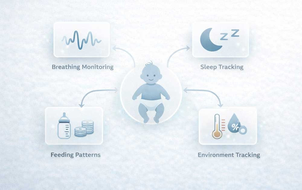 comparison between traditional baby monitor and AI-powered monitoring system