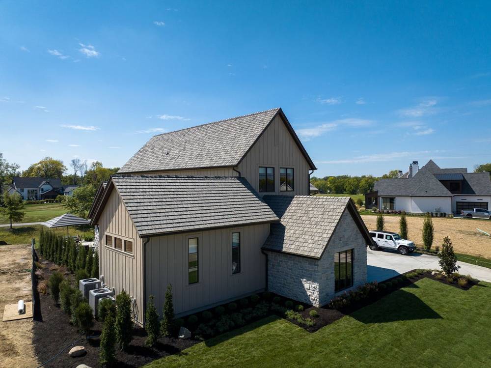 Home with a Brava Canyon Gray composite cedar shake roof