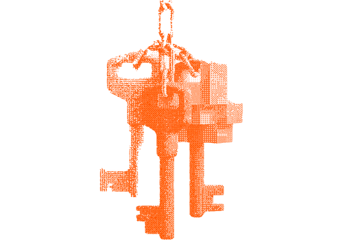 Hanging keys symbolizing private multisignature wallet control.