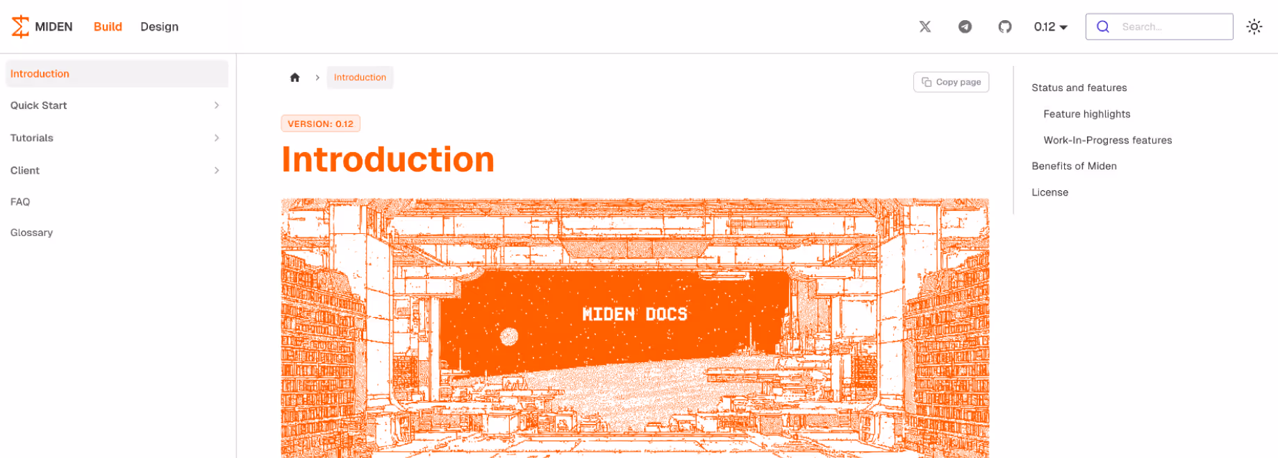 Developer documentation interface for building on blockchain infrastructure.