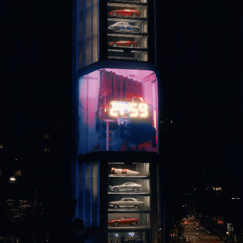 An animated GIF of a project shown on a billboard at Ten Square Singapore