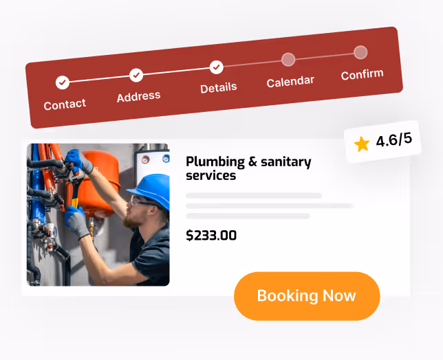 image of a booked job lead flow with an electrician working